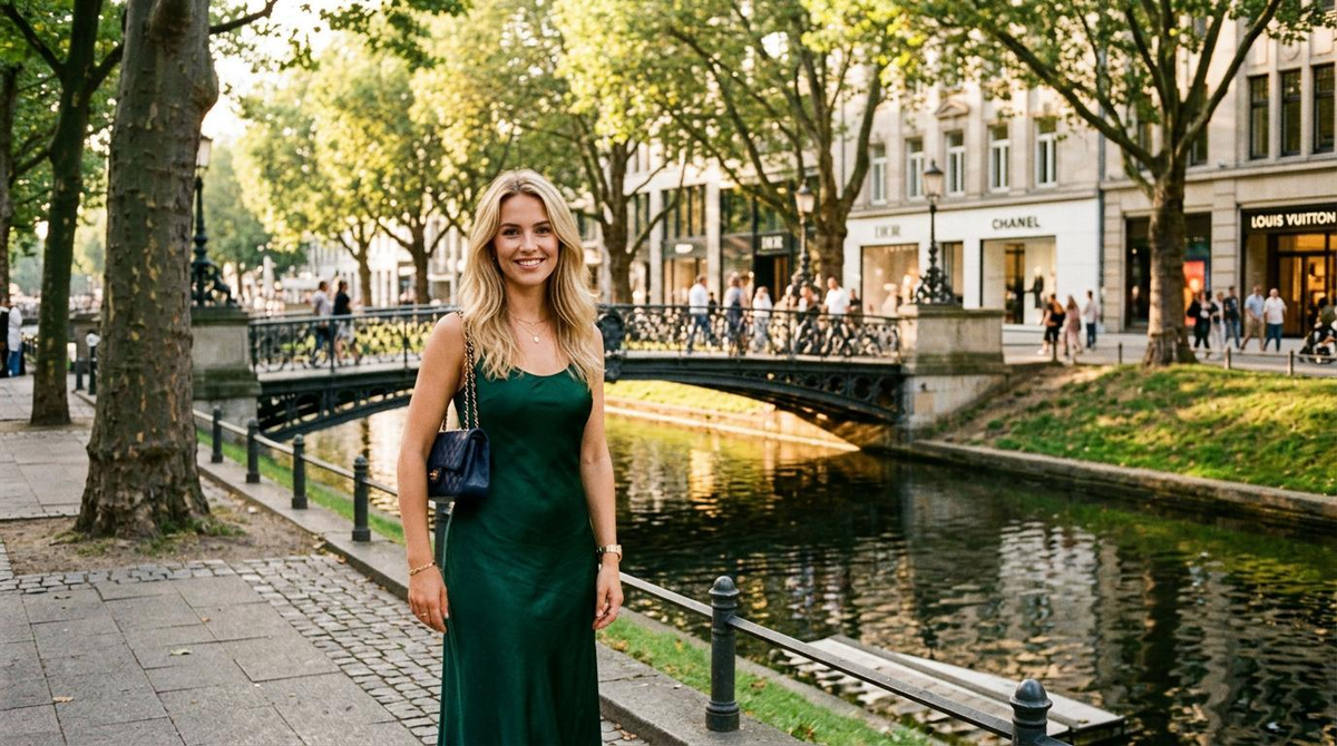 Escort Düsseldorf - Königsallee Canal with Luxury Boutiques Escort Düsseldorf - Königsallee Canal with Luxury Boutiques