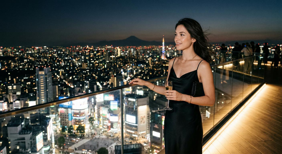 Escort Tokyo - Shibuya Sky Rooftop at Night Escort Tokyo - Shibuya Sky Rooftop at Night
