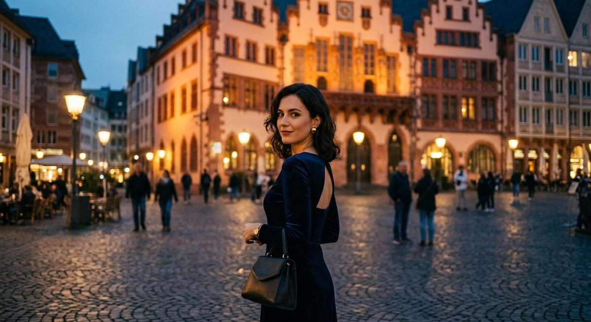 Escort Service Frankfurt - Römerberg Square in the Evening Escort Service Frankfurt - Römerberg Square in the Evening