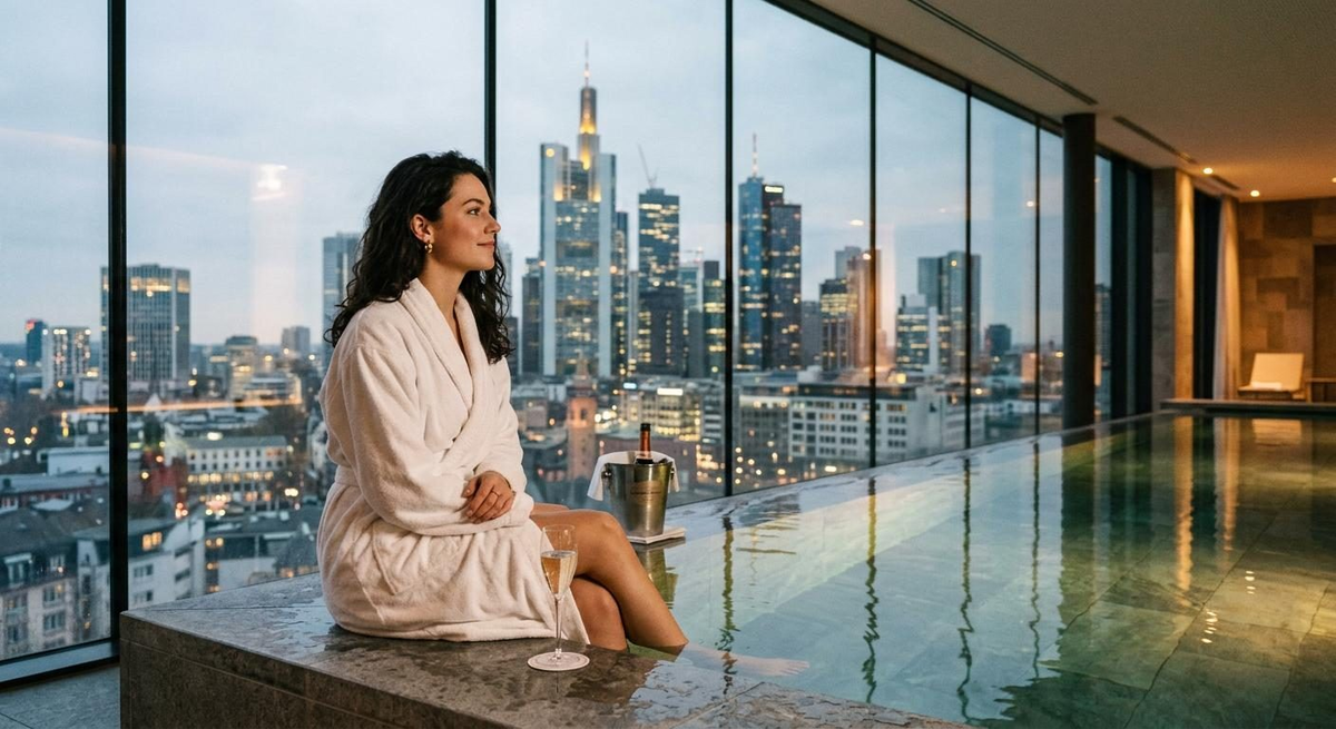 Escort Frankfurt - Spa Pool with Skyline View Escort Frankfurt - Spa Pool with Skyline View