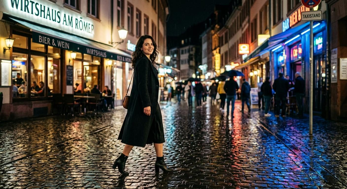 Escort Frankfurt - Old Town at Night near Römerberg Escort Frankfurt - Old Town at Night near Römerberg