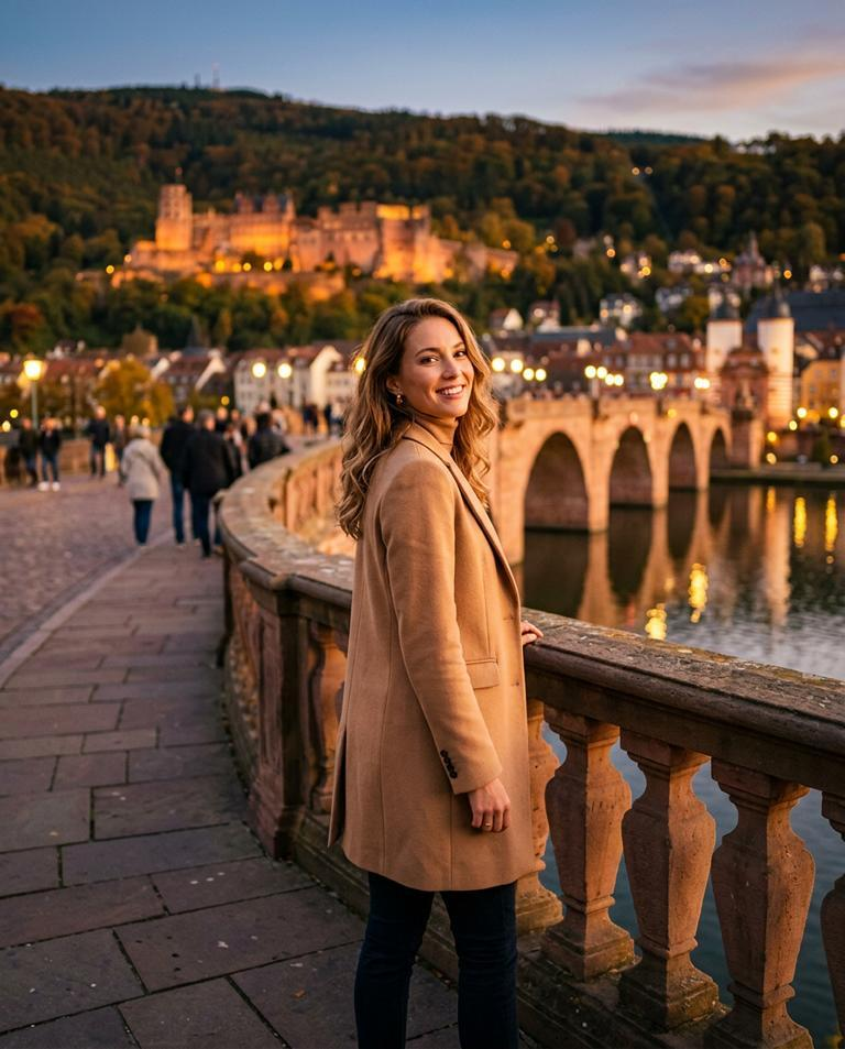 High Class Escort Heidelberg - Alte Brücke mit beleuchtetem Schloss zur Abenddämmerung High Class Escort Heidelberg - Alte Brücke mit beleuchtetem Schloss zur Abenddämmerung