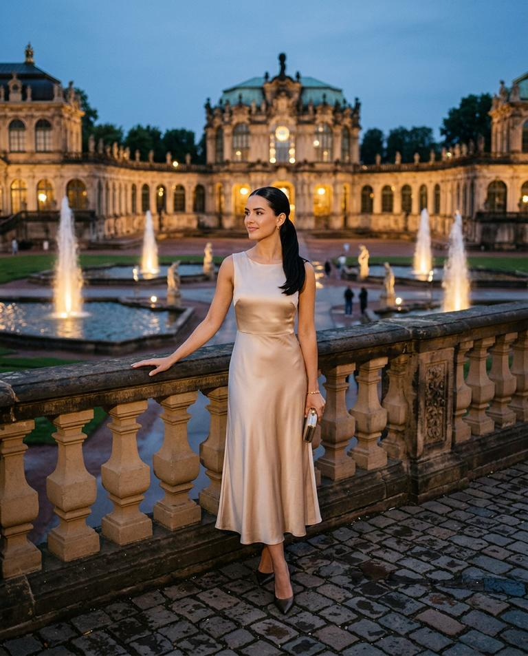Escort Date Dresden - Zwinger bei Nacht mit beleuchteter Barockfassade und Springbrunnen Escort Date Dresden - Zwinger bei Nacht mit beleuchteter Barockfassade und Springbrunnen