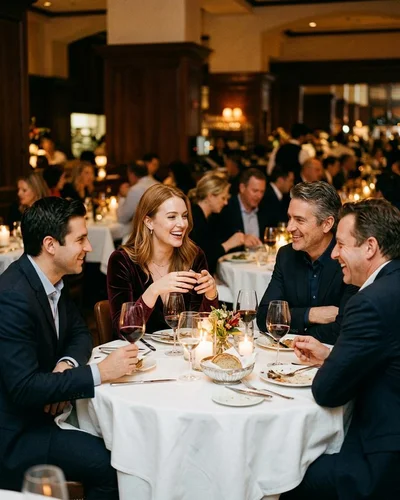 High Class Escort Begleitung beim Businessdinner mit Geschäftspartnern