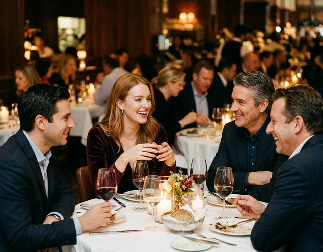 High Class Escort Begleitung beim Businessdinner mit Geschäftspartnern